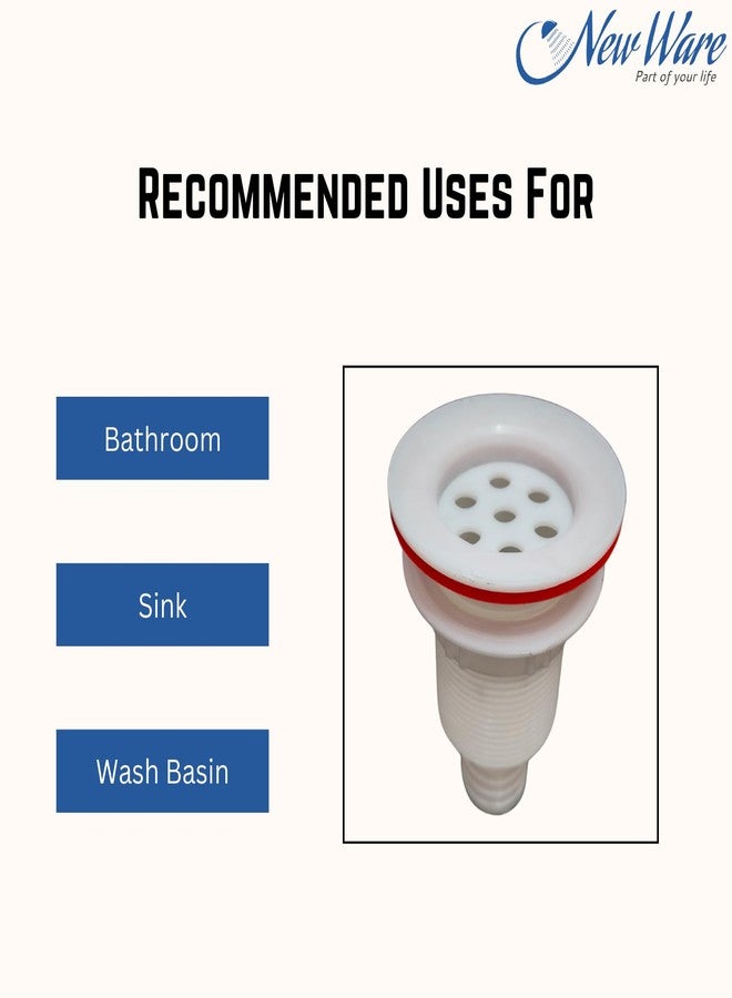 New Ware® PVC Waste Coupling for Kitchen Sink & Wash Basin | Downcomer Water Outlet with Inbuilt Pipe Connector | Plastic Pipe Joiner - Image 3